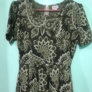 EUC olive jacquard Amelia L